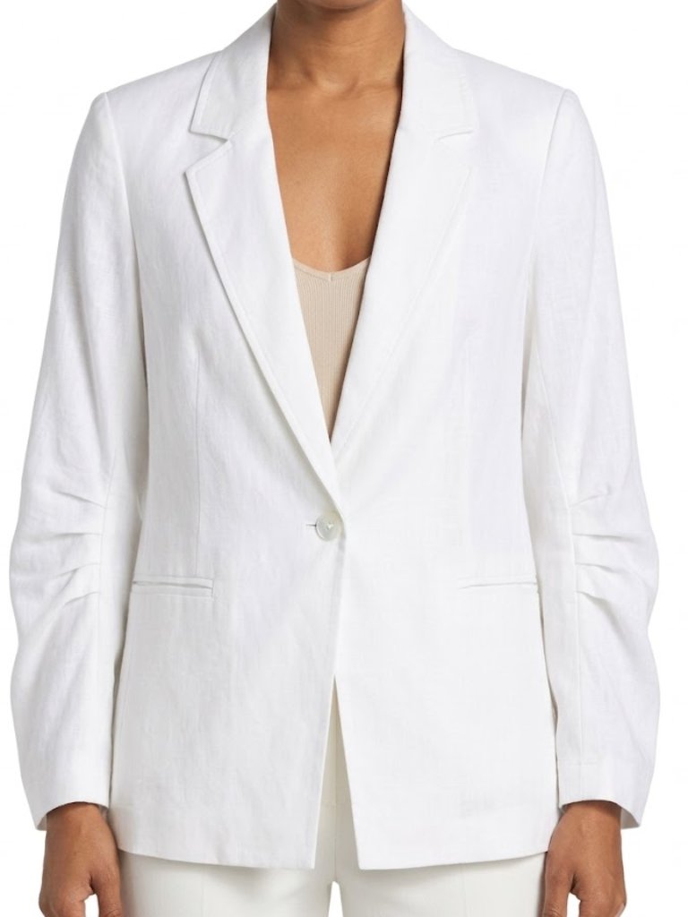 Nwt Kobi Halperin Linen Blend Tarryn Blazer In White Size S $458